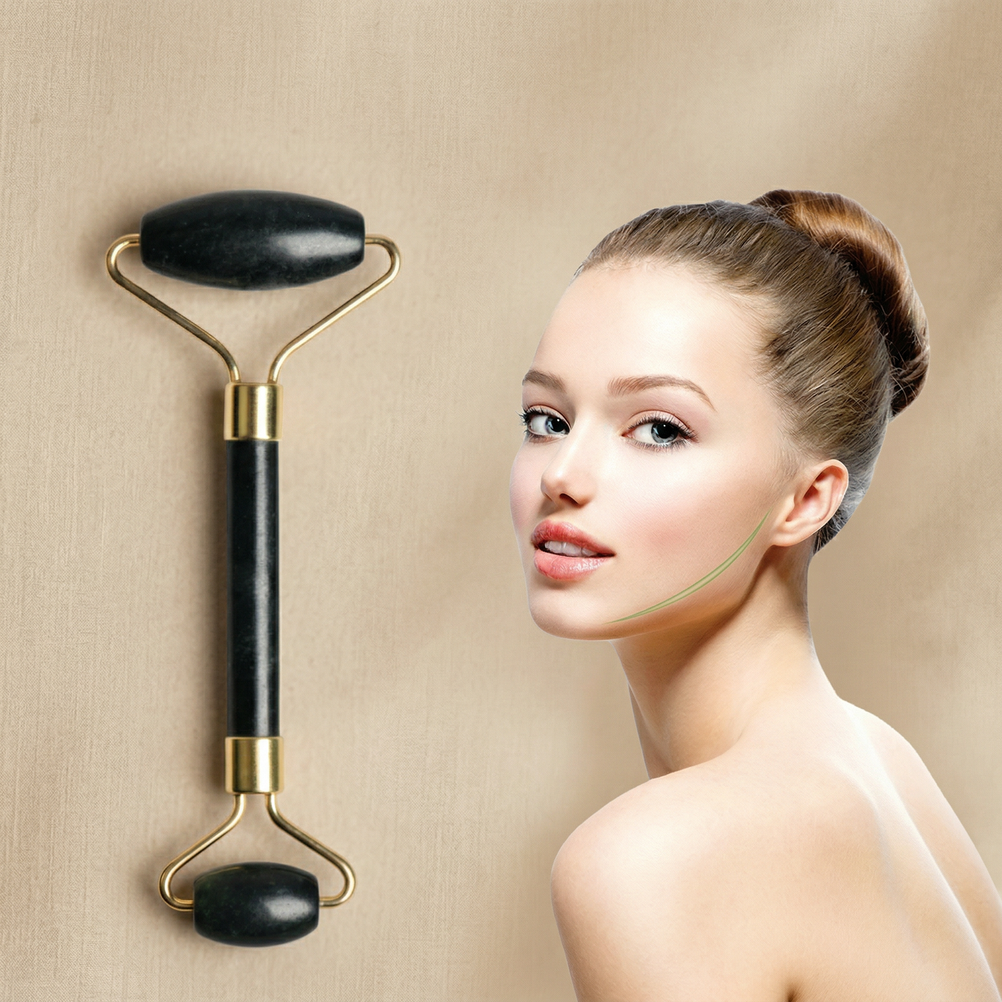 Obsidian Glow Roller™ – Luxe Gezichtsmassage Tool